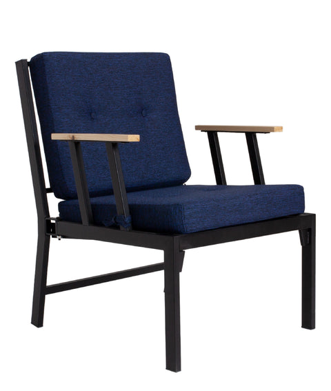 Koza Home Mist Navy Blue Single Garden Chair Black Skeleton 6004 Single