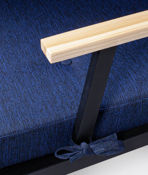 Koza Home Mist Navy Blue Single Garden Chair Black Skeleton 6004 Single