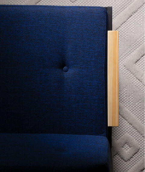 Koza Home Mist Navy Blue Single Garden Chair Black Skeleton 6004 Single