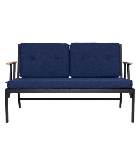 Koza Home Mist Navy Blue Double Garden Chair Black Frame 6008 Double