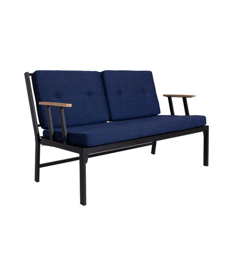 Koza Home Mist Navy Blue Double Garden Chair Black Frame 6008 Double