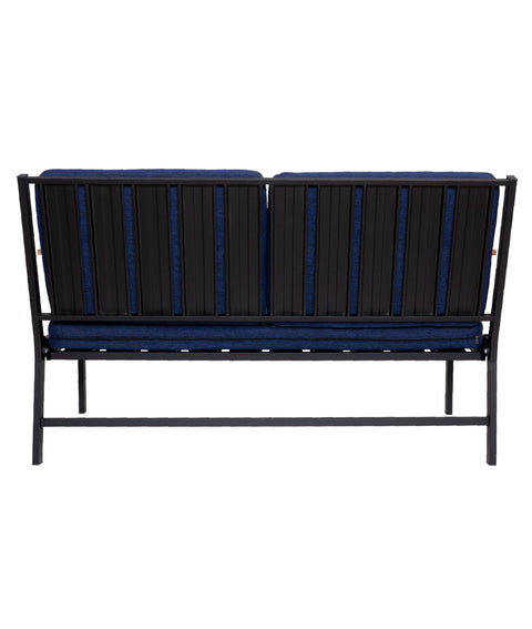 Koza Home Mist Navy Blue Double Garden Chair Black Frame 6008 Double