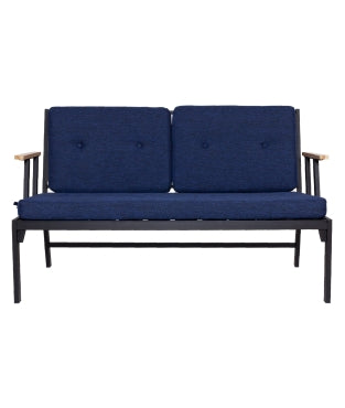 Koza Home Mist Navy Blue Double Garden Chair Black Frame 6008 Double