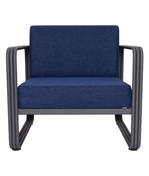 Koza Home Nea Single Navy Blue Garden Chair Anthracite Frame 7004 Single