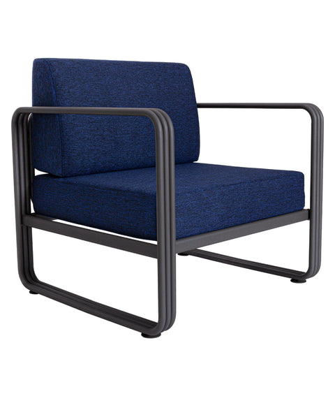 Koza Home Nea Single Navy Blue Garden Chair Anthracite Frame 7004 Single