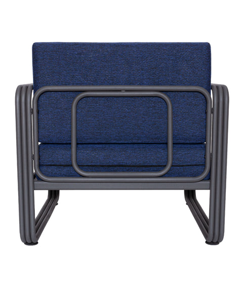 Koza Home Nea Single Navy Blue Garden Chair Anthracite Frame 7004 Single