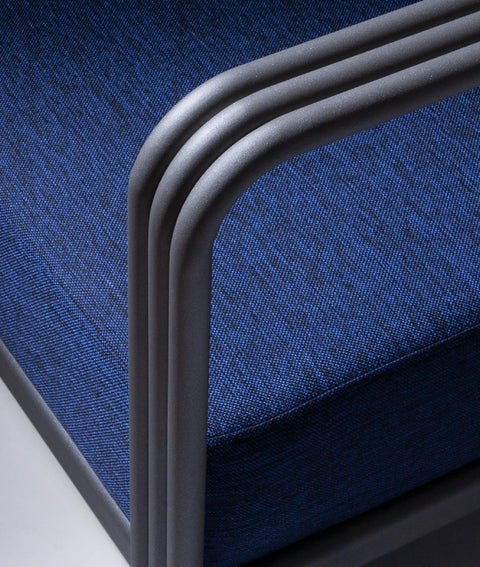 Koza Home Nea Single Navy Blue Garden Chair Anthracite Frame 7004 Single