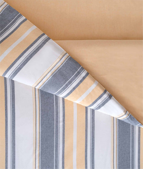 Koza Home Viento Duvet Cover Set Cotton Gray Ecru Striped Yellow Double 200x220 9501A Double