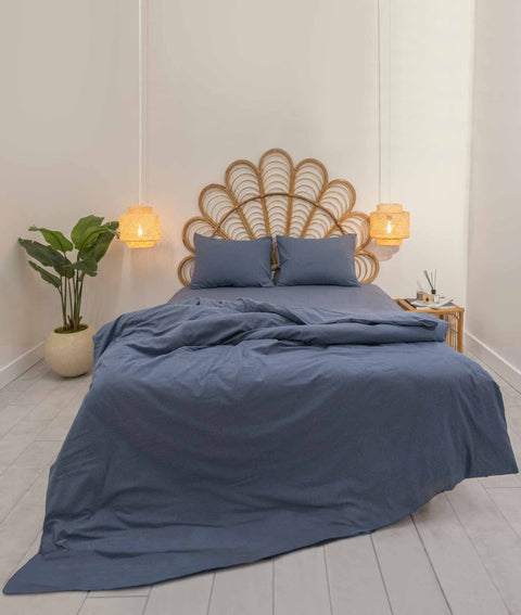 Koza Home Pacifico Duvet Cover Set Cotton Navy King Size 240x220 9555A King Size
