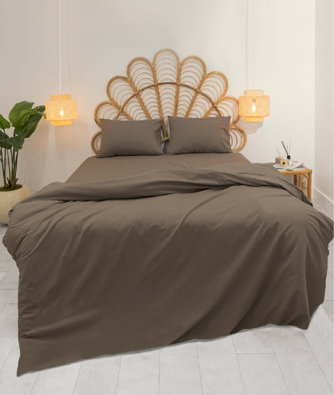 Koza Home Calmo Duvet Cover Set Brown Double 200x220 9560A Double