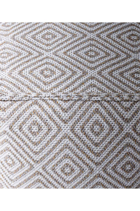 Koza Home Keyf Yellow Cream Pouf P22322A 50 x 50