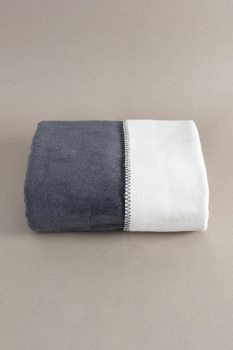 Koza Home Twin Blanket Soft Cotton Single Blanket Anthracite Cream 150 x 200 5014A Single