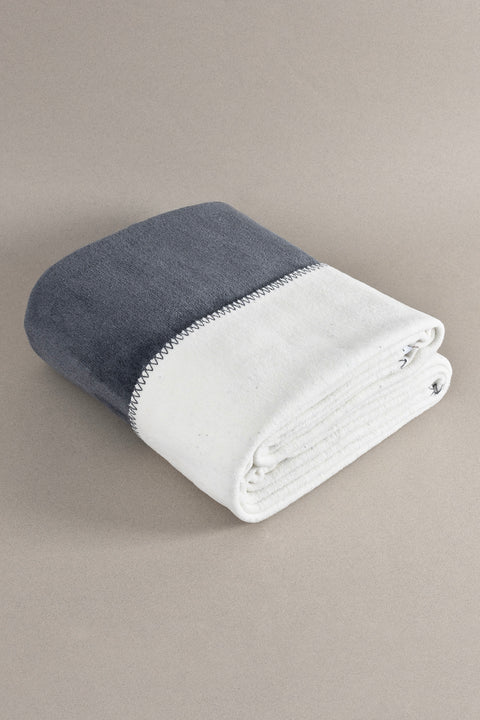 Koza Home Twin Blanket Soft Cotton Single Blanket Anthracite Cream 150 x 200 5014A Single