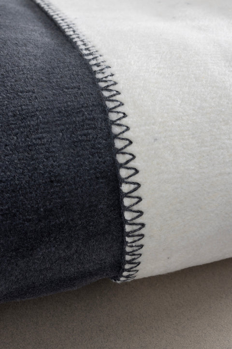 Koza Home Twin Blanket Soft Cotton Single Blanket Anthracite Cream 150 x 200 5014A Single
