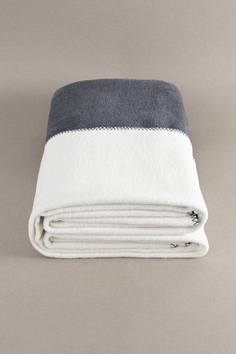 Koza Home Twin Blanket Soft Cotton Double Blanket Anthracite Cream 200 x 220 5013A Double