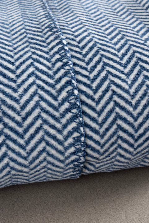 Koza Home Twin Blanket Soft Cotton Single Blanket Blue Cream 150 x 200 5015A Single