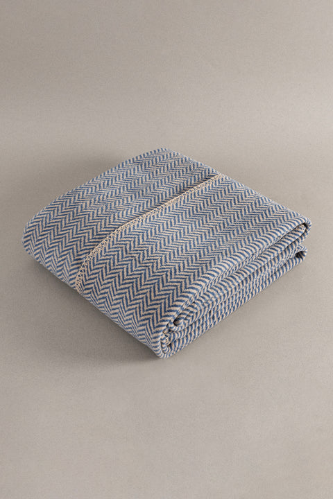 Koza Home Twin Blanket Soft Cotton Single Blanket Coffee Blue 150 x 200 5017A Single