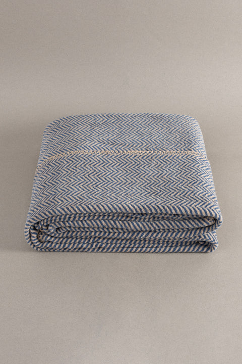 Koza Home Twin Blanket Soft Cotton Single Blanket Coffee Blue 150 x 200 5017A Single