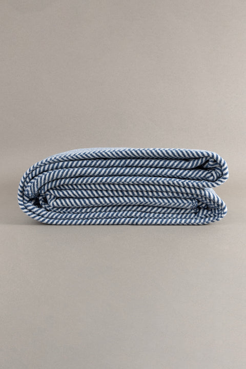 Koza Home Twin Blanket Soft Cotton Double Blanket Blue Cream 200 x 220 5019A Double