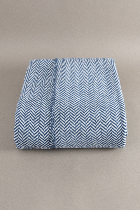 Koza Home Twin Blanket Soft Cotton Double Blanket Blue Cream 200 x 220 5019A Double