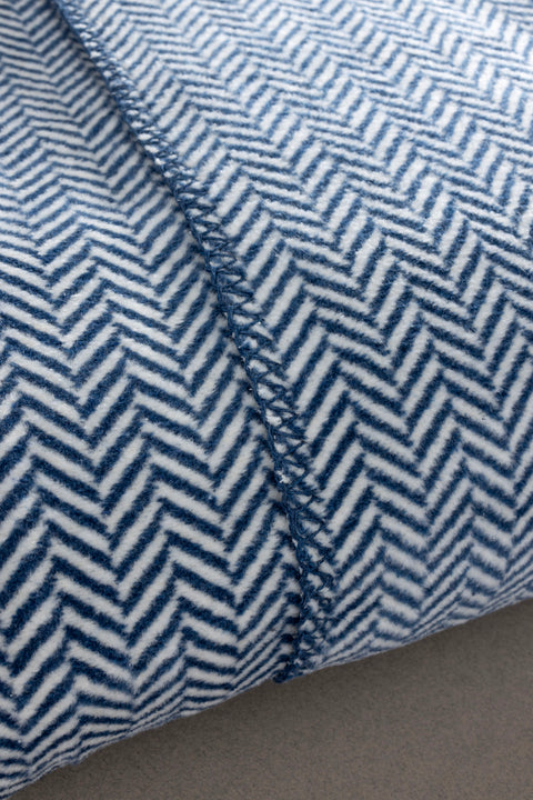 Koza Home Twin Blanket Soft Cotton Double Blanket Blue Cream 200 x 220 5019A Double