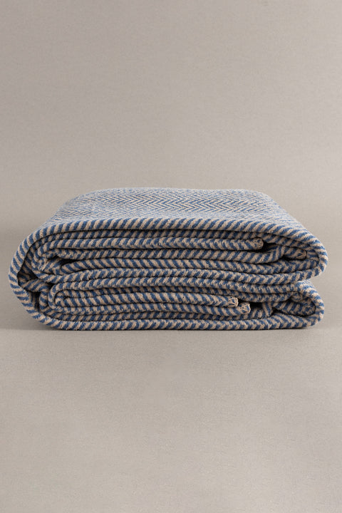 Koza Home Twin Blanket Soft Cotton Double Blanket Coffee Blue 200 x 220 5021A Double