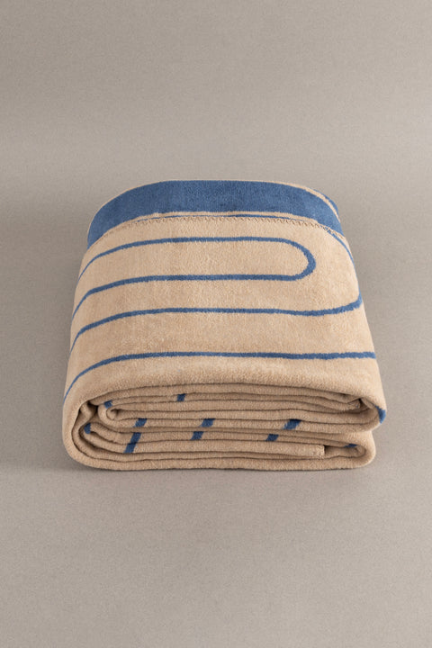 Koza Home Twin Blanket Soft Cotton Single Blanket Coffee Blue 150 x 200 5025A Single