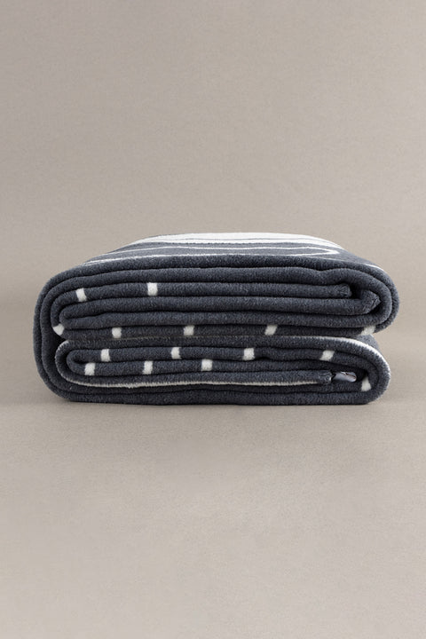 Koza Home Twin Blanket Soft Cotton Single Blanket Anthracite Cream 150 x 200 5026A Single