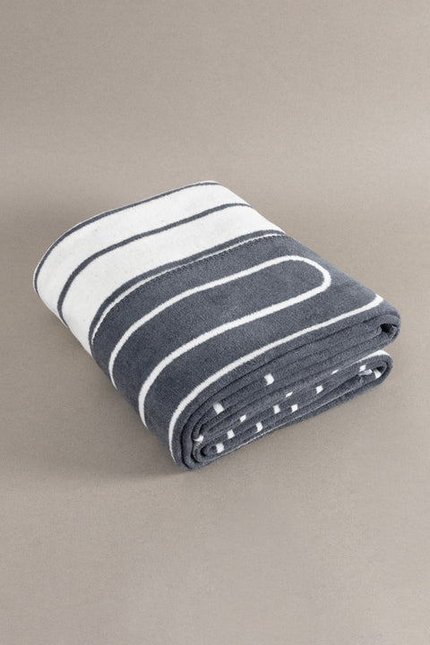 Koza Home Twin Blanket Soft Cotton Single Blanket Anthracite Cream 150 x 200 5026A Single