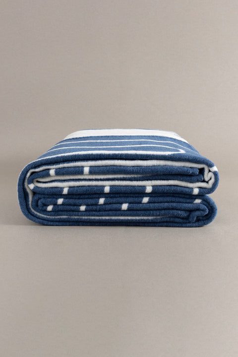 Koza Home Twin Blanket Soft Cotton Double Blanket Blue Cream 200 x 220 5027A Double
