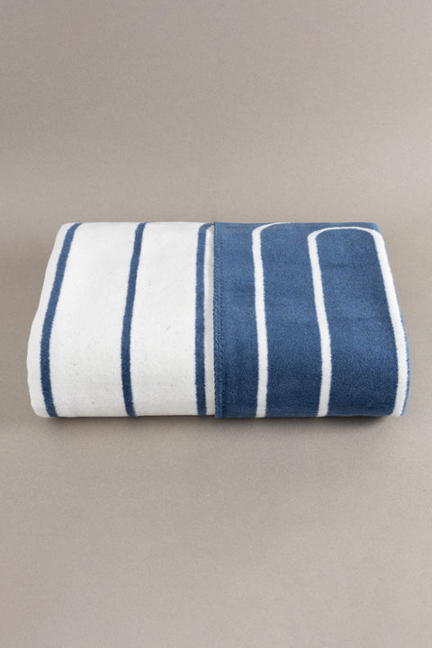 Koza Home Twin Blanket Soft Cotton Double Blanket Blue Cream 200 x 220 5027A Double