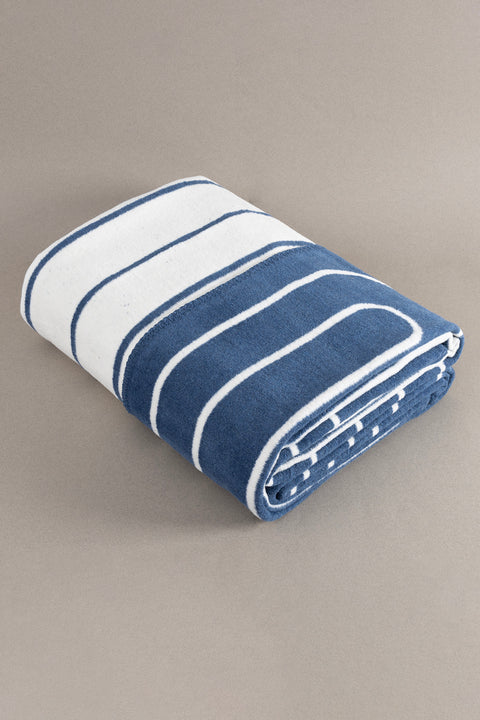 Koza Home Twin Blanket Soft Cotton Double Blanket Blue Cream 200 x 220 5027A Double