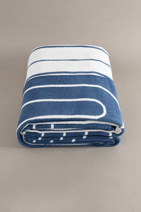 Koza Home Twin Blanket Soft Cotton Double Blanket Blue Cream 200 x 220 5027A Double