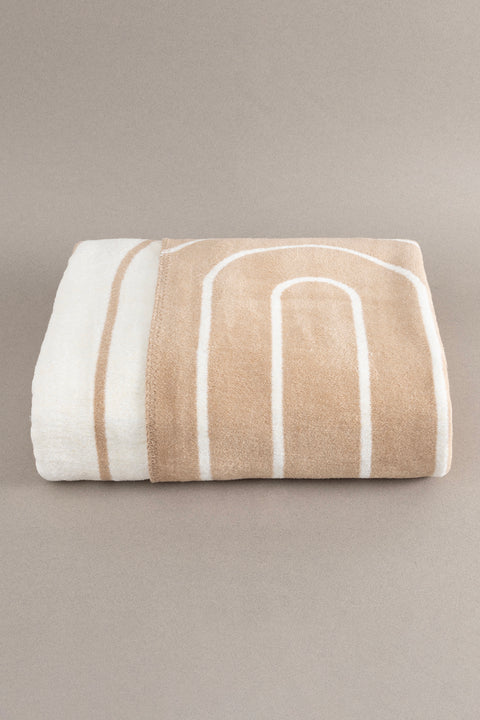 Koza Home Twin Blanket Soft Cotton Double Blanket Coffee Cream 200 x 220 5028A Double