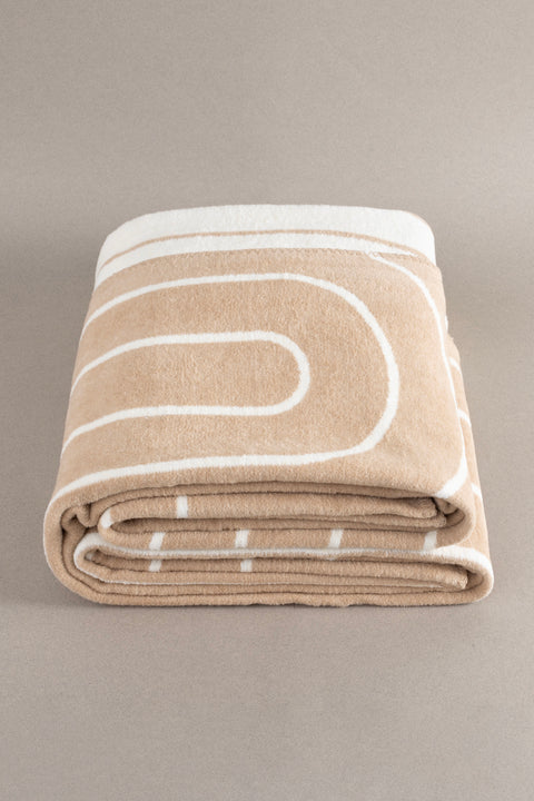 Koza Home Twin Blanket Soft Cotton Double Blanket Coffee Cream 200 x 220 5028A Double