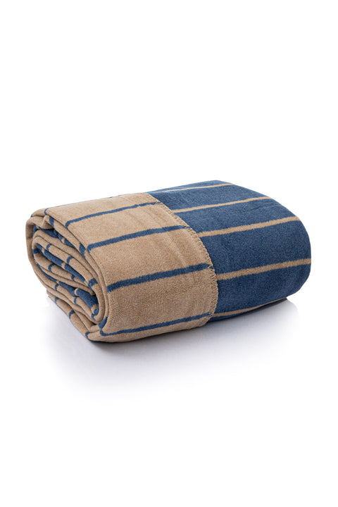 Koza Home Twin Blanket Soft Cotton Double Blanket Coffee Blue 200 x 220 5029A Double