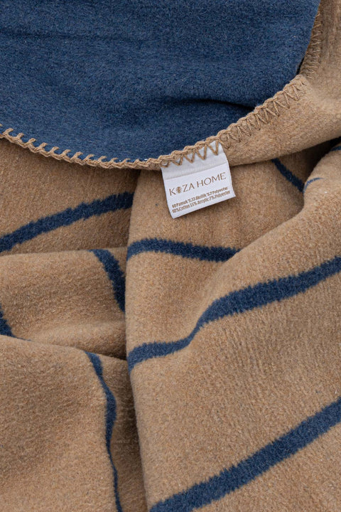 Koza Home Twin Blanket Soft Cotton Double Blanket Coffee Blue 200 x 220 5029A Double
