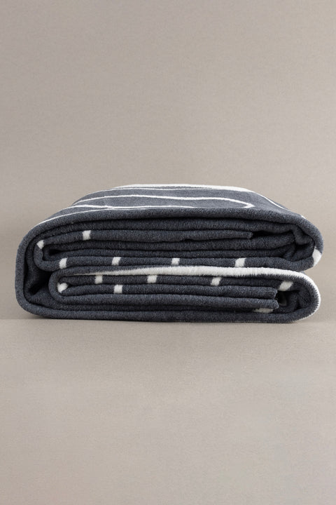 Koza Home Twin Blanket Soft Cotton Double Blanket Anthracite Cream 200 x 220 5030A Double