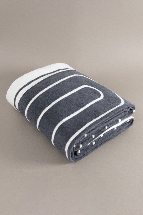 Koza Home Twin Blanket Soft Cotton Double Blanket Anthracite Cream 200 x 220 5030A Double