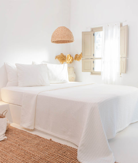 Koza Home Freya Muslin 100% Cotton Cream Pique Double 230x245 7502A Double