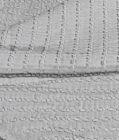 Koza Home Freya Muslin 100% Cotton Gray Pique Double 230x245 7503A Double