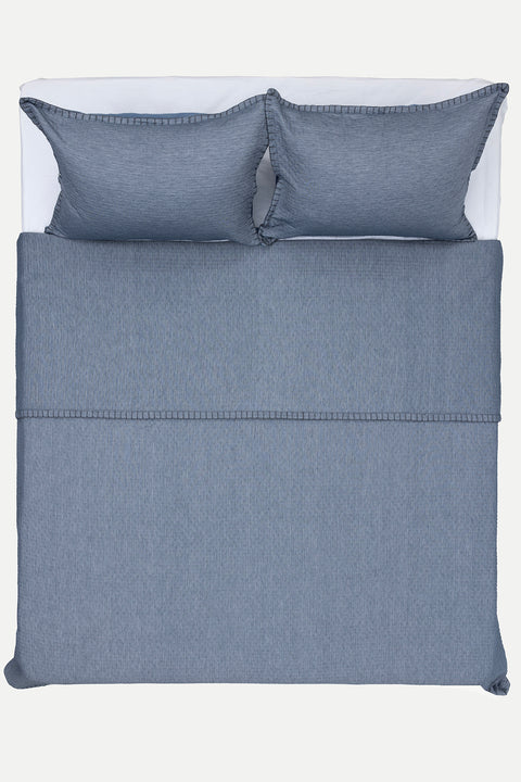 Koza Home Patara Blue Multi-Purpose 100% Cotton Double Bedspread 240x250 7504A Double