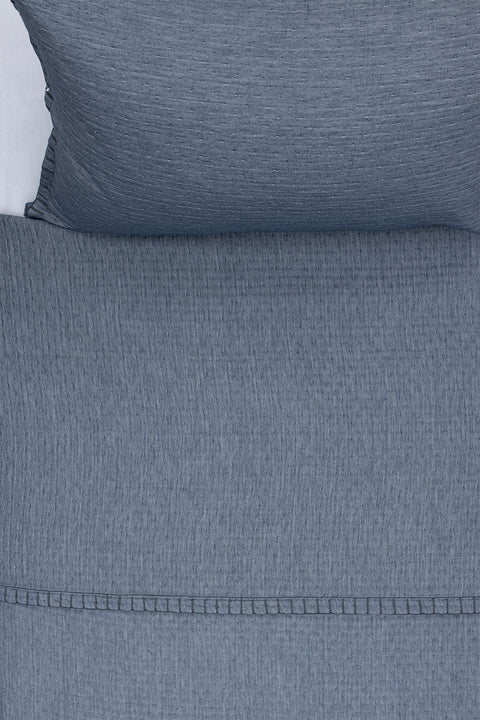 Koza Home Patara Blue Multi-Purpose 100% Cotton Double Bedspread 240x250 7504A Double