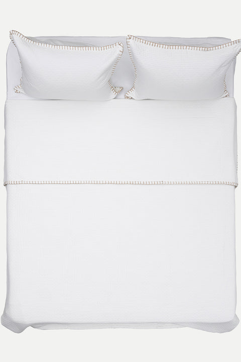 Koza Home Patara White Multi-Purpose 100% Cotton Double Bedspread 240x250 7505A Double