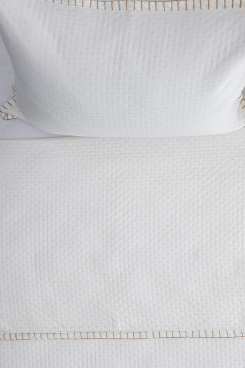 Koza Home Patara White Multi-Purpose 100% Cotton Double Bedspread 240x250 7505A Double