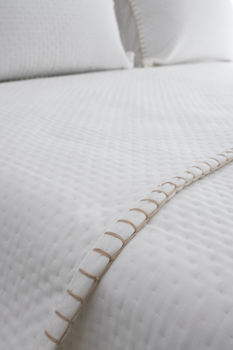 Koza Home Patara White Multi-Purpose 100% Cotton Double Bedspread 240x250 7505A Double