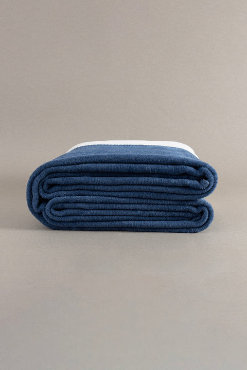 Koza Home Twin Soft Cotton Single Blanket Blue Cream 150 x 200 5005A Single