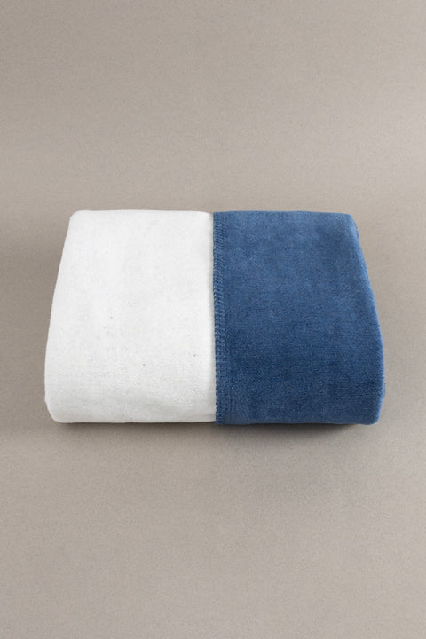 Koza Home Twin Soft Cotton Single Blanket Blue Cream 150 x 200 5005A Single