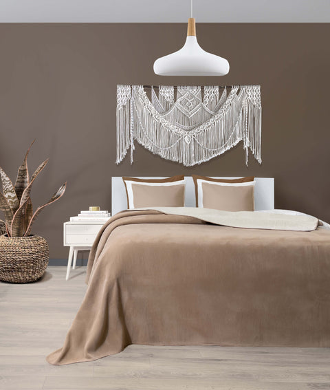 Koza Home Twin Soft Cotton Single Blanket Coffee Cream 150 x 200 5006A Single