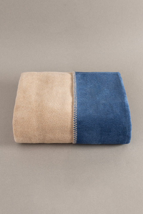 Koza Home Twin Soft Cotton Single Blanket Coffee Blue 150 x 200 5008A Single